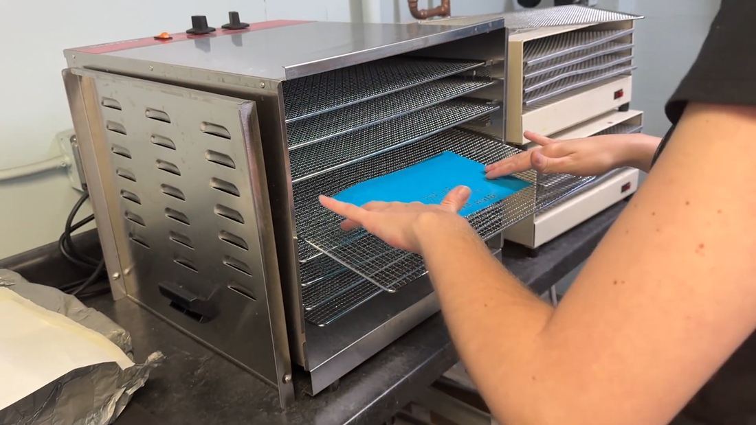 Dry film with film dryer