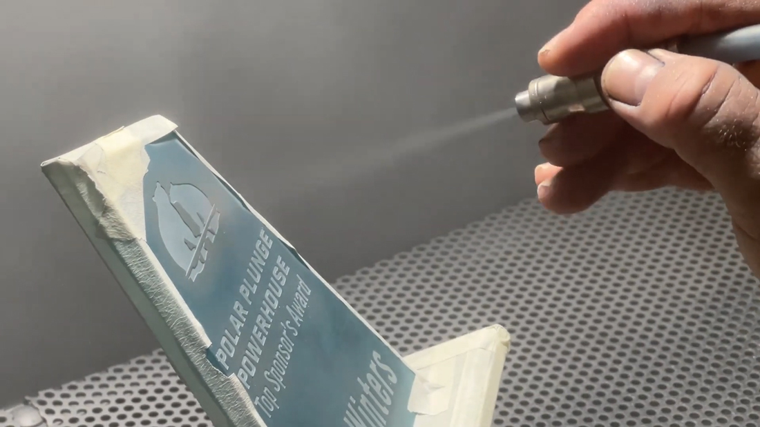 blast front of award with good depth