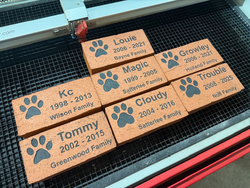 color fill laser engraved and sandcarved brick color fill laser engraved and sandcarved brick