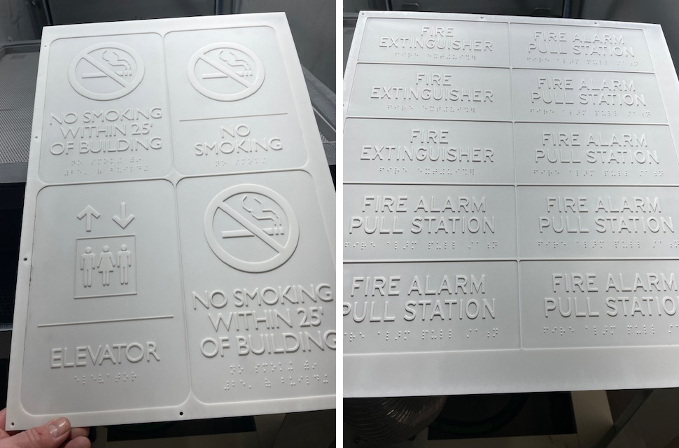 auto sandcarving for ADA signs