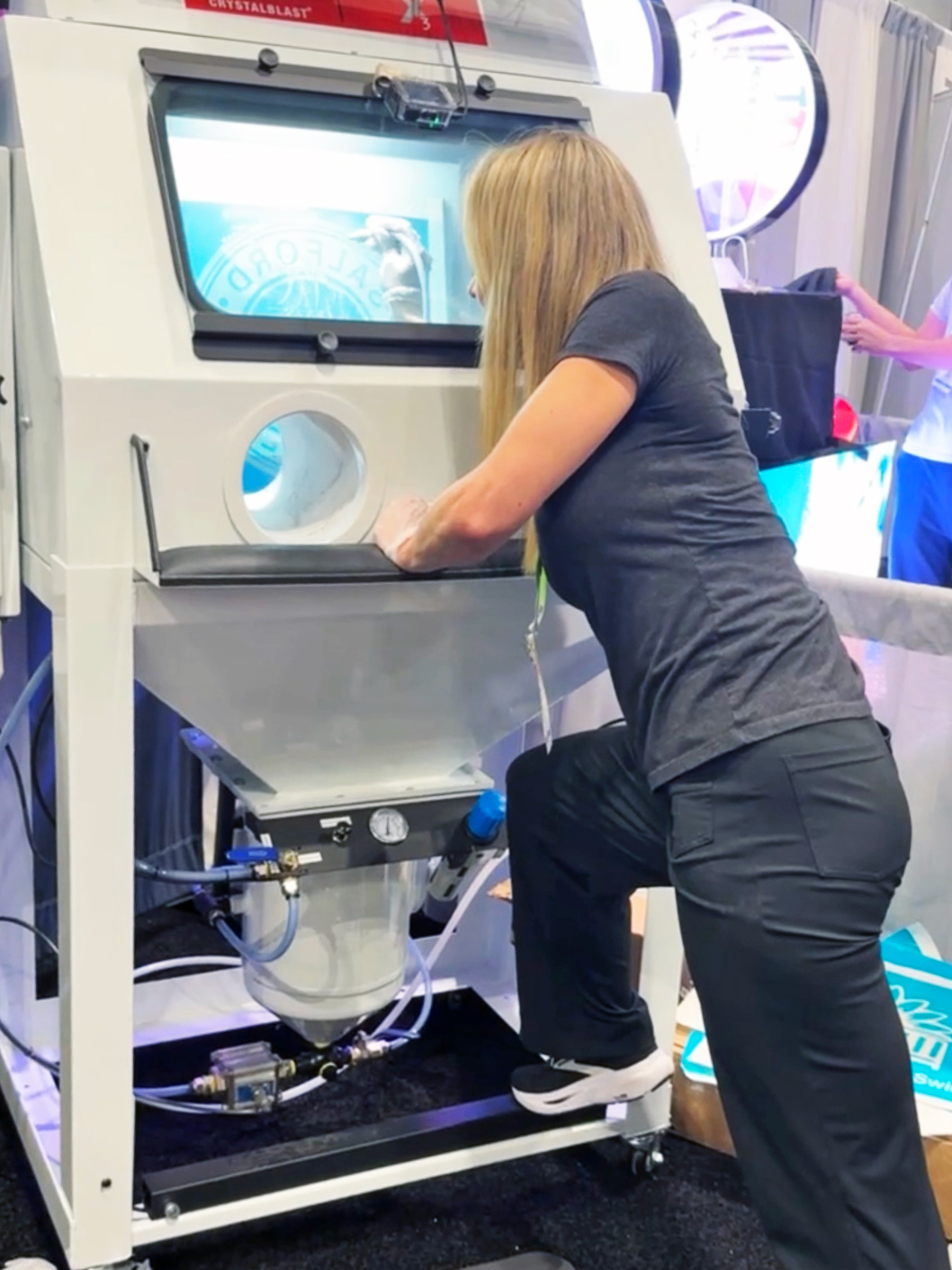 country porch swing sandcarving large sign at ISA